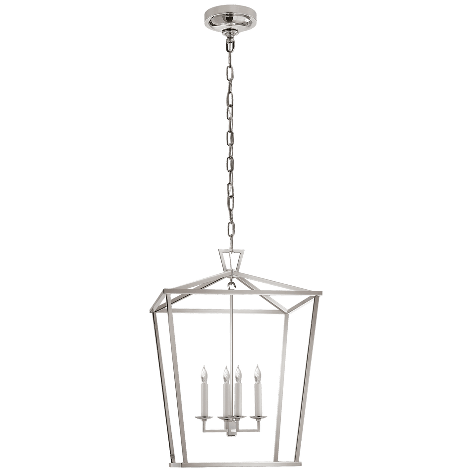 Darlana Medium Lantern in Polished Nickel