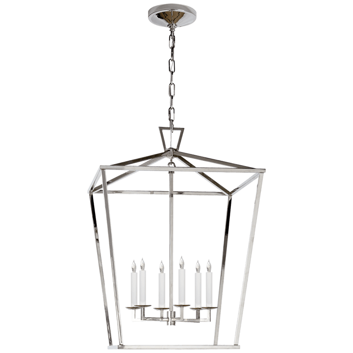 Darlana Large Lantern in Polished Nickel