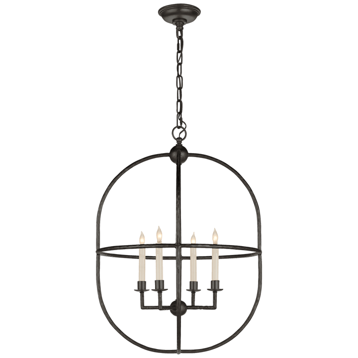Desmond Open Oval Lantern in Aged Iron