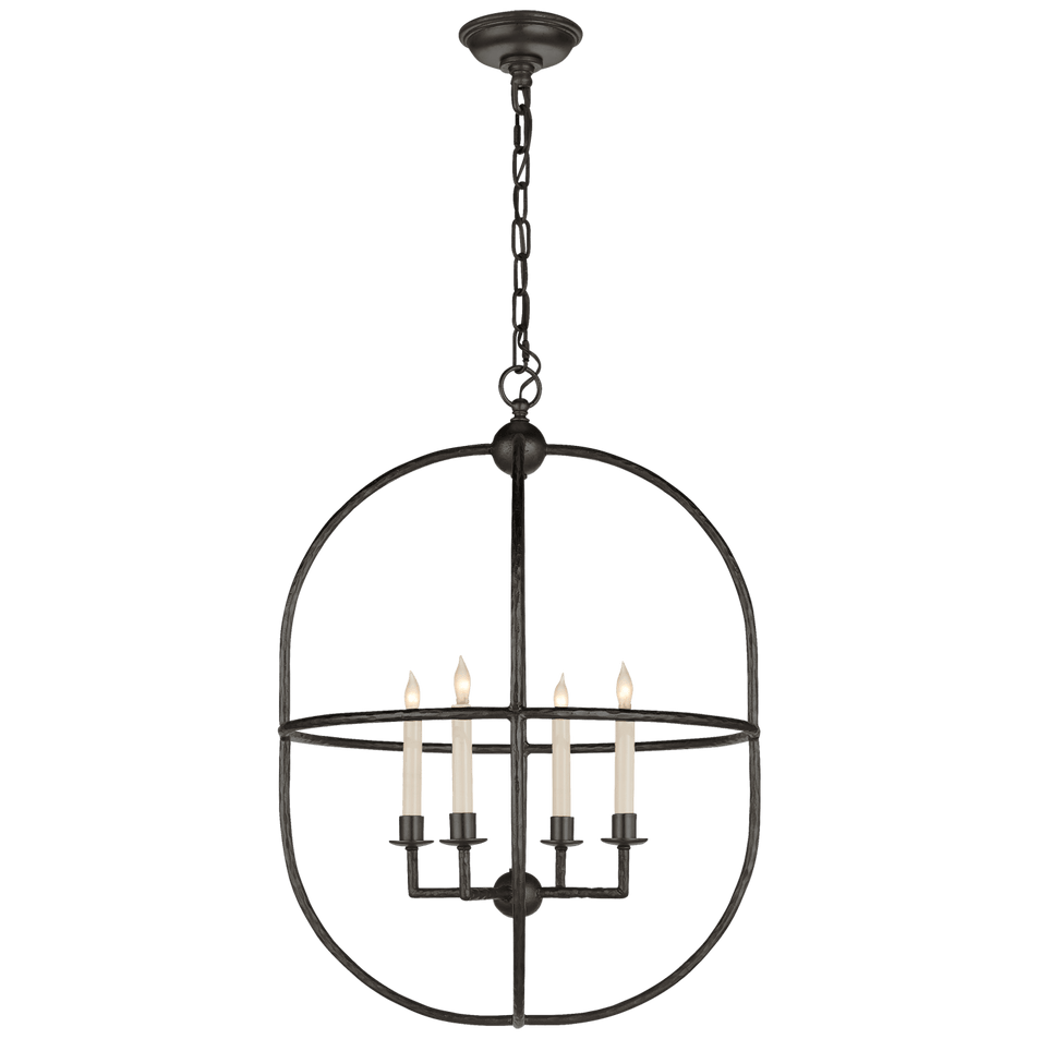 Desmond Open Oval Lantern in Aged Iron