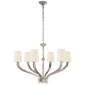 Ruhlmann Large Chandelier in Polished Nickel with Linen Shades