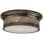 Alderly Small Flush Mount in Bronze with White Glass