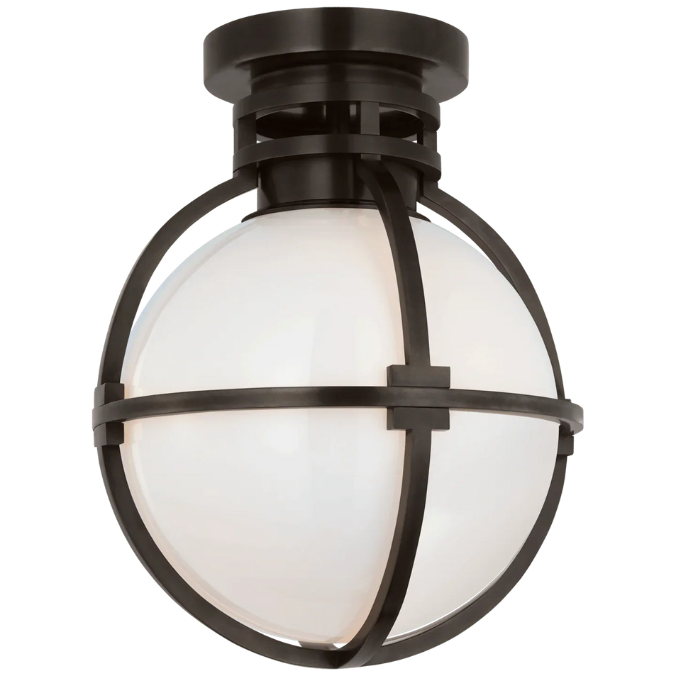 Gracie 10" Captured Globe Flush Mount, a premium Flush Mount light by Visual Comfort & Co. Close - up image of its design.