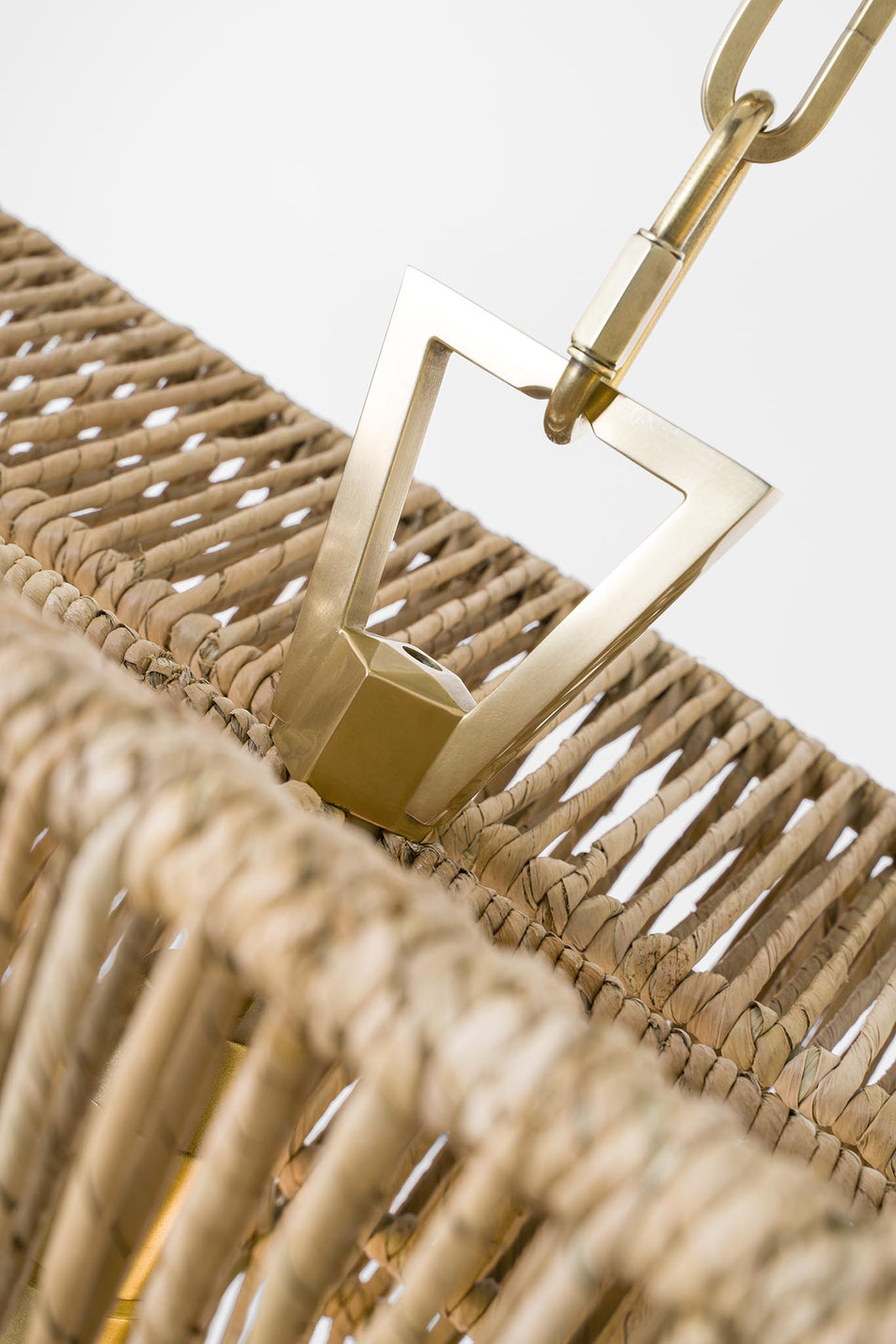 Antigua 54" Linear in Antique-Burnished Brass and Natural Abaca