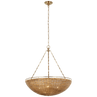 Antique-Burnished Brass and Natural Wicker