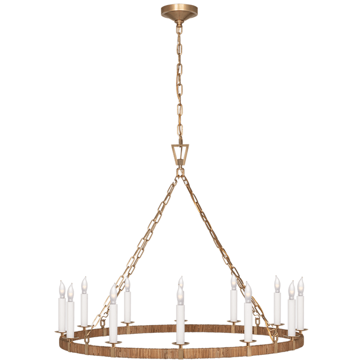 Darlana Large Wrapped Ring Chandelier, a premium Chandelier light by Visual Comfort. Close - up image of its design.