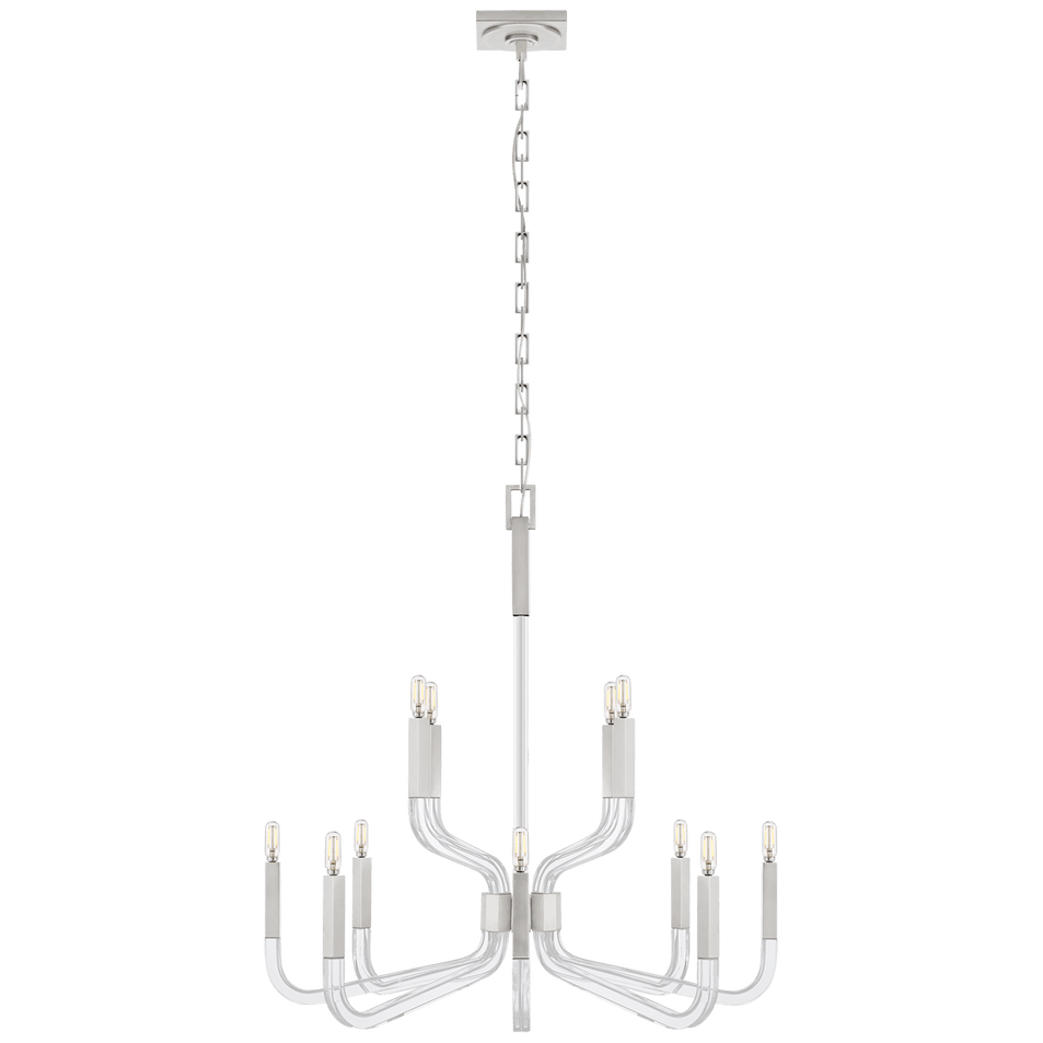 Reagan Medium Two Tier Chandelier, a premium Chandelier light by Visual Comfort & Co. Close - up image of its design.