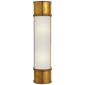 Oxford 18" Bath Sconce in Antique-Burnished Brass with Frosted Glass