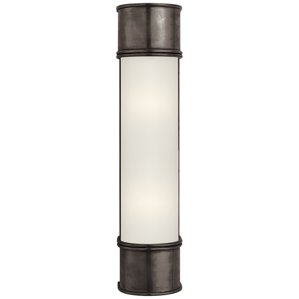Oxford 18" Bath Sconce in Bronze with Frosted Glass