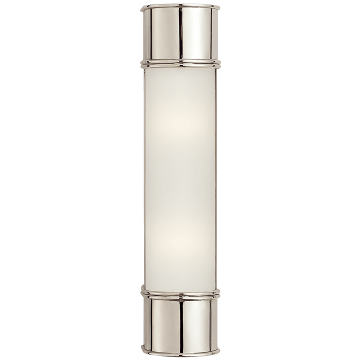 Oxford 18" Bath Sconce in Polished Nickel with Frosted Glass