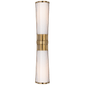 Carew Linear Sconce in Antique-Burnished Brass with White Glass