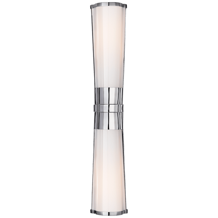 Carew Linear Sconce in Polished Nickel with White Glass