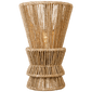 Antigua Medium Sconce in Antique-Burnished Brass and Natural Abaca