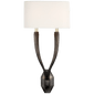 Ruhlmann Double Sconce in Bronze with Linen Shade