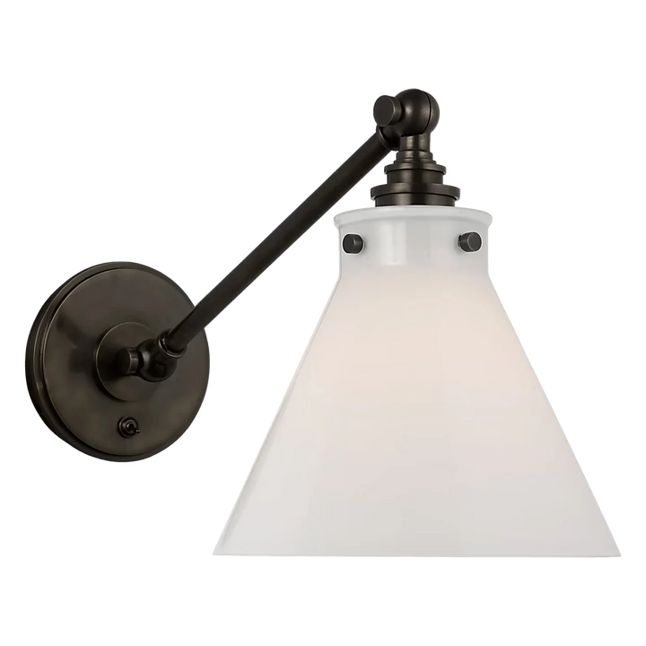 Parkington Single Library Wall Light, a premium Functional light by Visual Comfort & Co. Close - up image of its design.