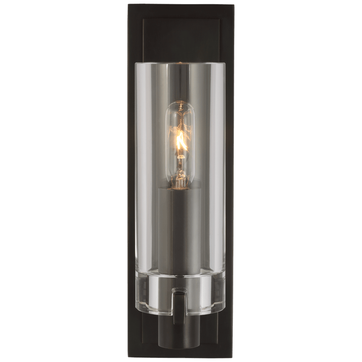 Sonnet Petite Single Sconce in Bronze with Clear Glass