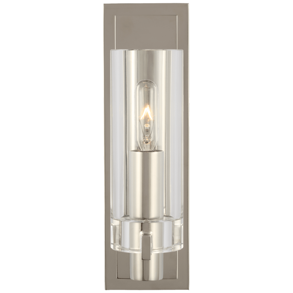 Sonnet Petite Single Sconce in Polished Nickel with Clear Glass