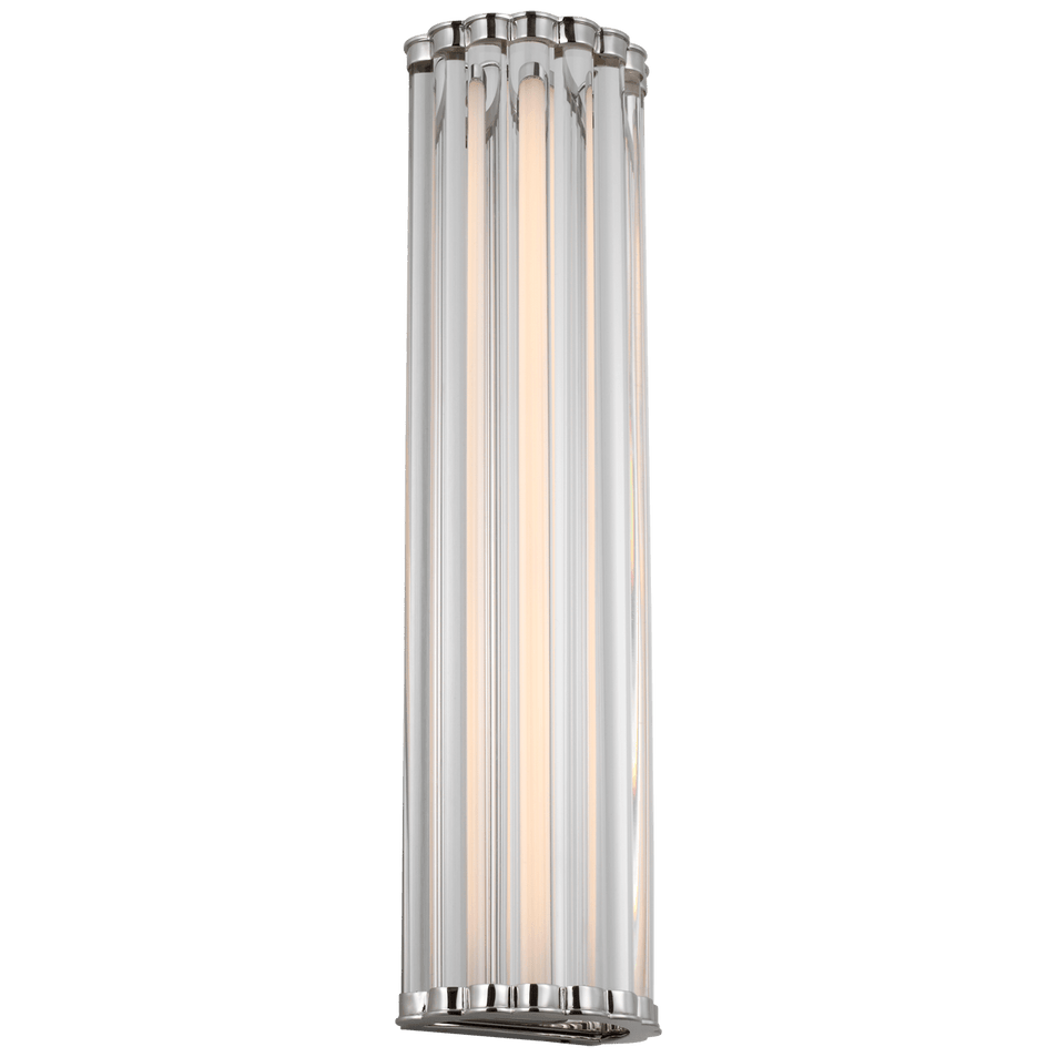 Kean 21" Sconce in Polished Nickel with Clear Glass Rods
