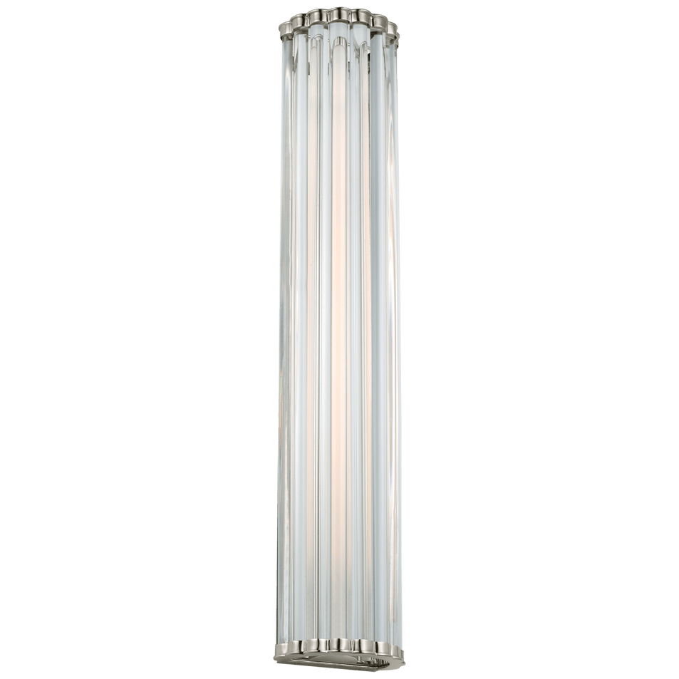 Kean 28" Sconce in Polished Nickel with Clear Glass Rods