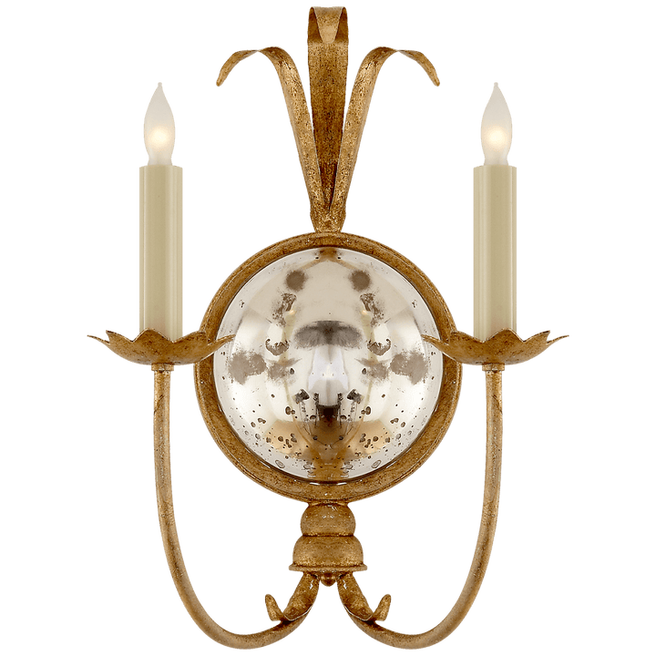 Gramercy Double Sconce in Gilded Iron