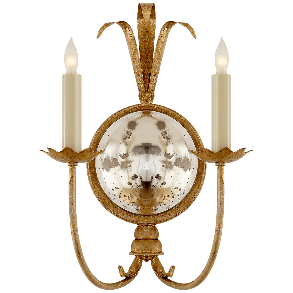 Gramercy Double Sconce in Gilded Iron