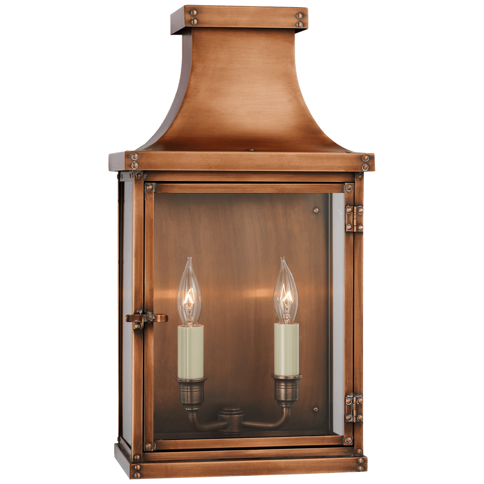 Bedford Wide Short 3/4 Lantern, a premium Wall light by Visual Comfort & Co. Close - up image of its design.