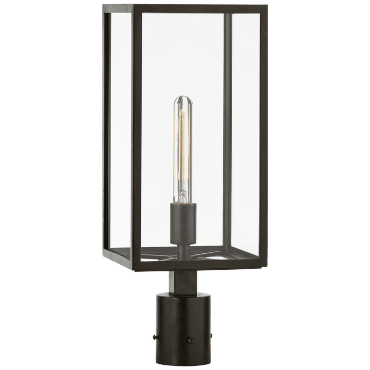 Fresno Post Light in Aged Iron with Clear Glass