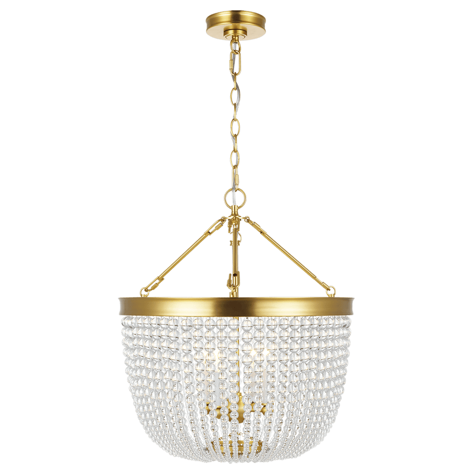 Summerhill Large Pendant in Burnished Brass with Clear Glass