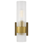 Geneva Sconce in Burnished Brass with Clear Glass