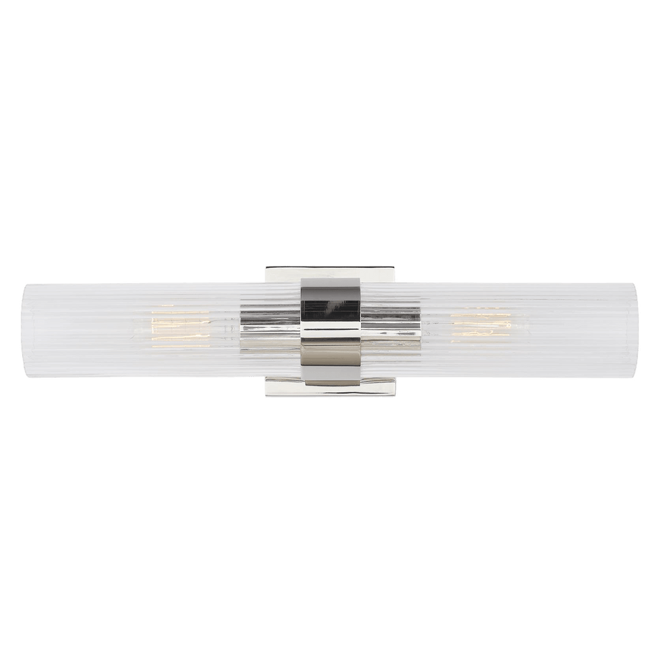 Geneva Linear Sconce in Polished Nickel with Clear Glass