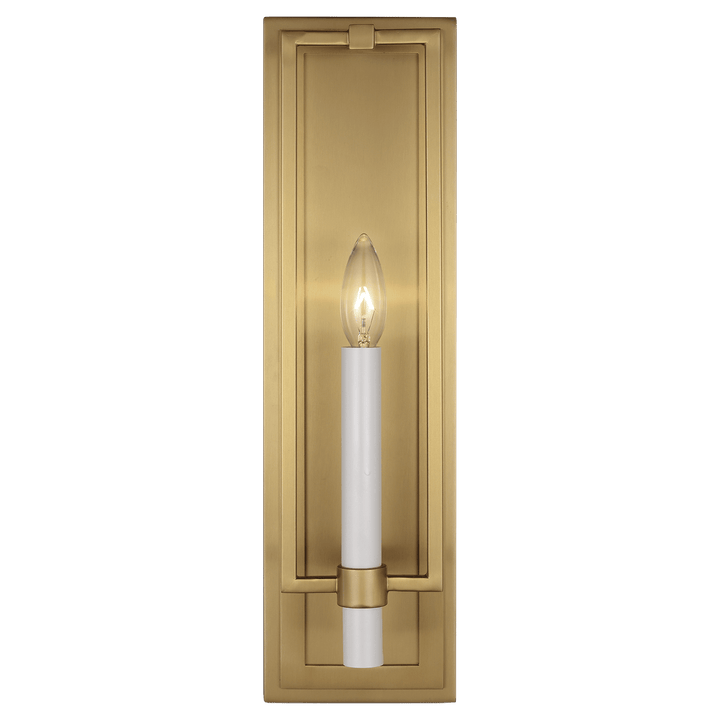 Marston Tall Wall Sconce in Burnished Brass with No Option