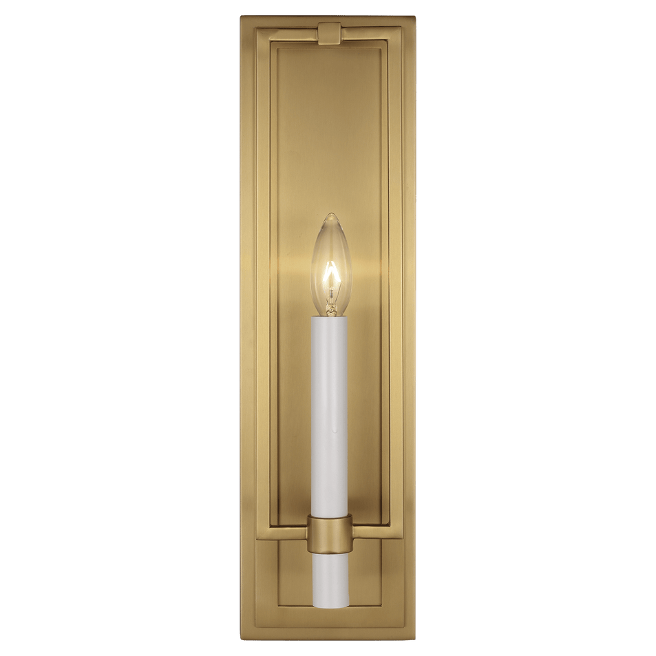Marston Tall Wall Sconce in Burnished Brass with No Option