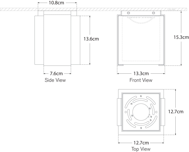 Стельовий світильник Covet Tall Clip Solitaire Flush Mount Креслення