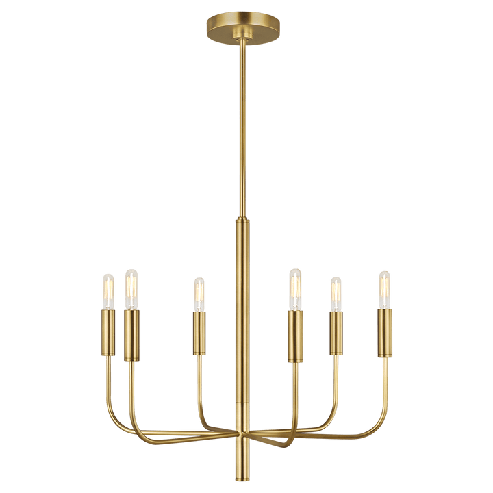 Brianna Small Chandelier in Burnished Brass with No Option
