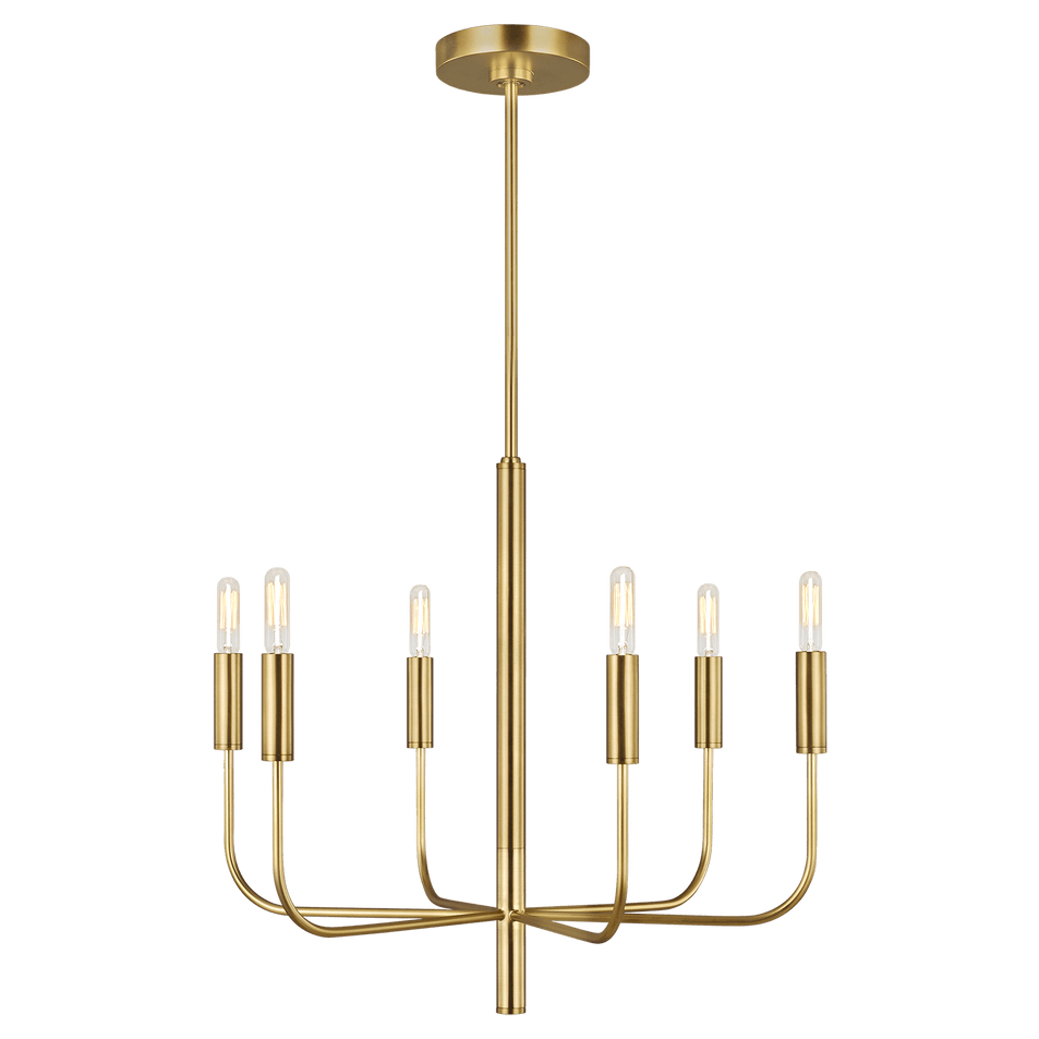 Brianna Small Chandelier in Burnished Brass with No Option