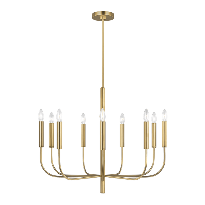 Brianna Medium Chandelier in Burnished Brass with No Option
