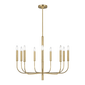 Brianna Medium Chandelier in Burnished Brass with No Option