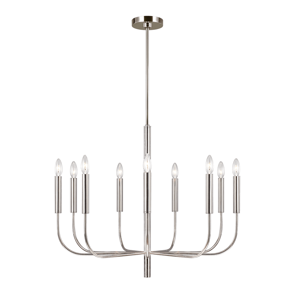 Brianna Medium Chandelier in Polished Nickel with No Option