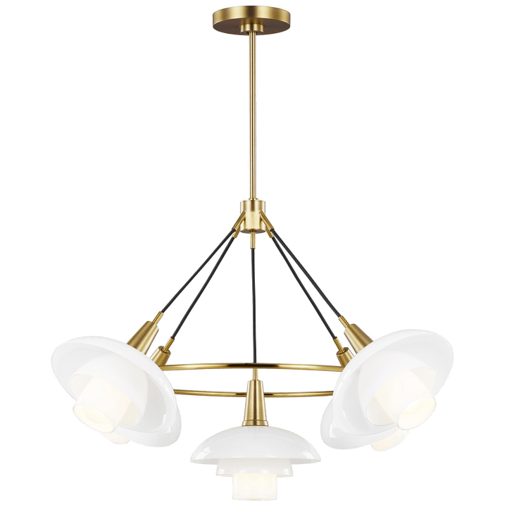 Rossie Medium Chandelier, a premium Chandelier light by Visual Comfort & Co. Close - up image of its design.