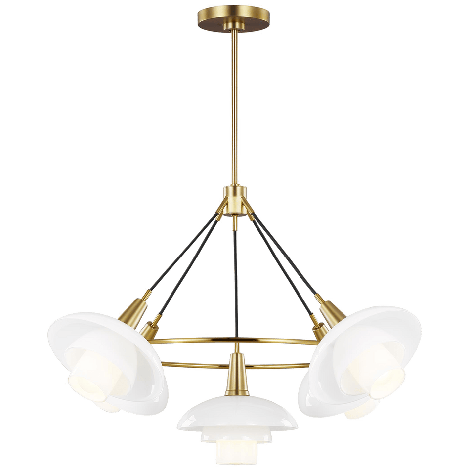 Rossie Medium Chandelier, a premium Chandelier light by Visual Comfort & Co. Close - up image of its design.