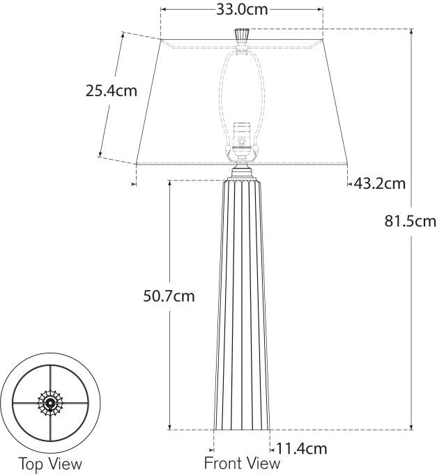 Велика настільна лампа Fluted Spire Креслення