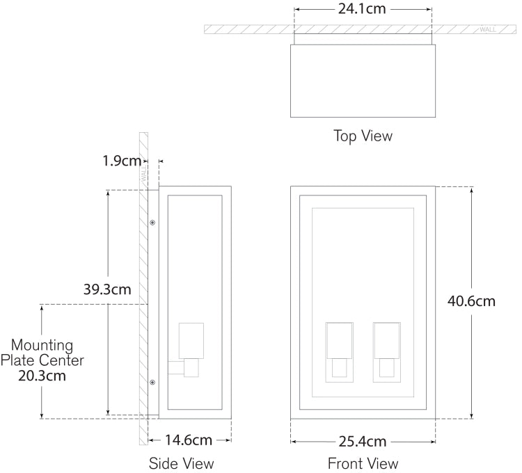 Настінний вуличний ліхтар Fresno Medium 2-Light 3/4 Креслення