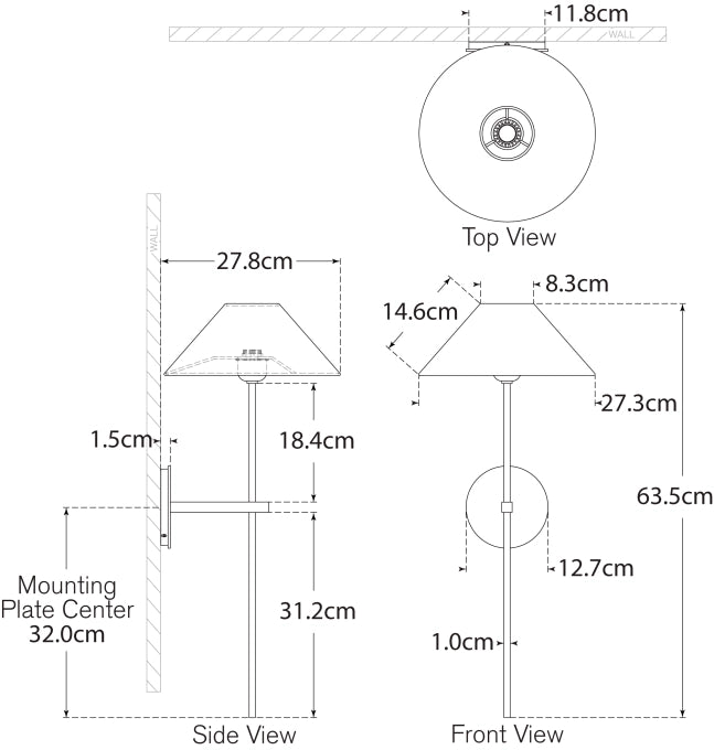 Бра Hackney 25" Tail Креслення