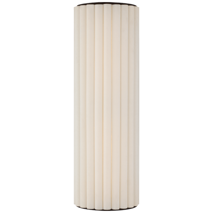 Palati Large Tall Sconce in Bronze with Linen Shade