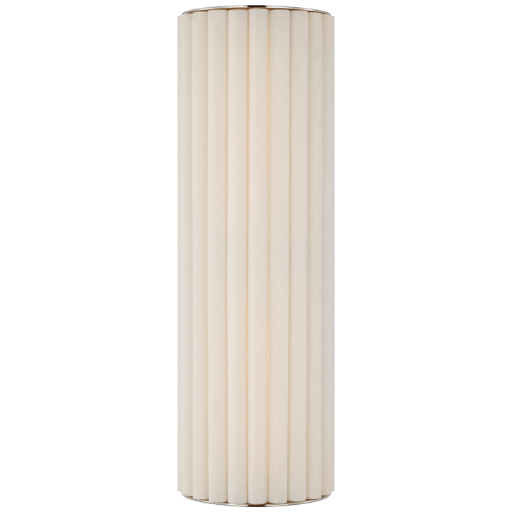 Palati Large Tall Sconce in Polished Nickel with Linen Shade