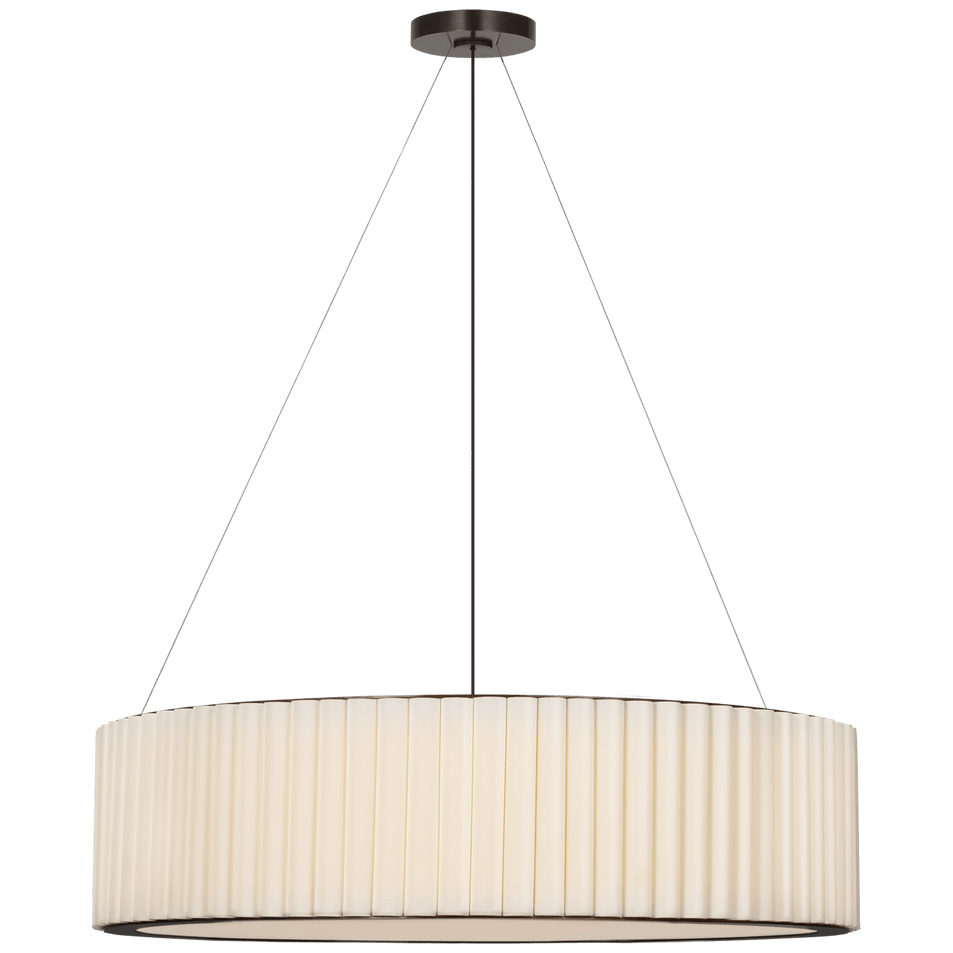 Palati Extra Large Hanging Shade in Bronze with Linen Shade