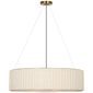 Palati Extra Large Hanging Shade in Hand-Rubbed Antique Brass with Linen Shade