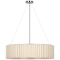 Palati Extra Large Hanging Shade in Polished Nickel with Linen Shade