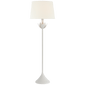 Alberto Large Floor Lamp in Plaster White with Linen Shade