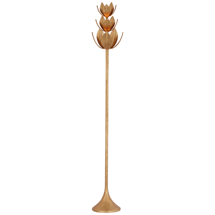 Alberto 70" Floor Torchiere in Antique Gold Leaf